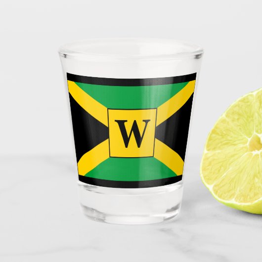 Verre A Shot Drapeau jamaïcain (Devant)