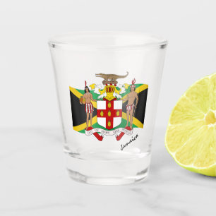 Verre A Shot Drapeau jamaïcain et blason jamaïcain / fête