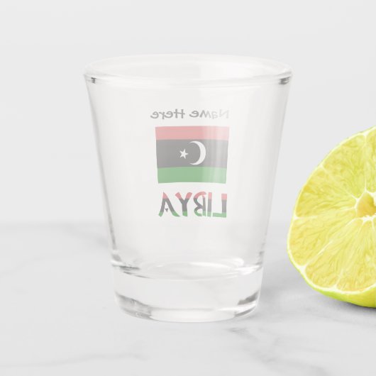 Verre A Shot Drapeau libyen personnalisé (Dos)