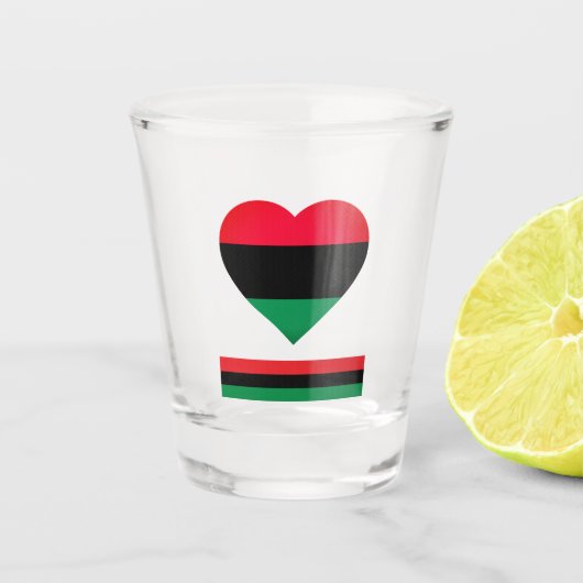 Verre A Shot Drapeau panafricain et Symbole de l'UNIA Tri / ven (Devant)