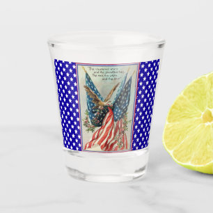Verre A Shot Drapeau patriotique du 4 juillet USA Eagle