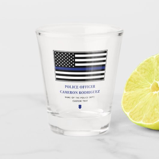 Verre A Shot Drapeau personnalisé de l'officier de police de la (Devant)