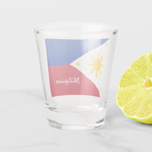 Verre A Shot Drapeau philippin & patriote des Philippines (Dos)
