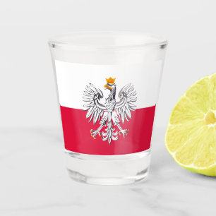 Verre A Shot Drapeau polonais et aigle Pologne patriote de pays