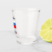 Verre A Shot Drapeau russe avec ton nom Tiré (Droite)