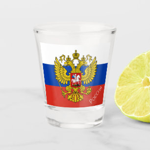 Verre A Shot Drapeau russe & Russie patriote de pays / sports