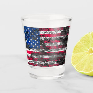 Verre A Shot Drapeau rustique américain