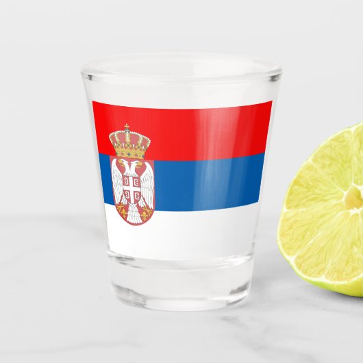 Verre A Shot Drapeau serbe (Devant)