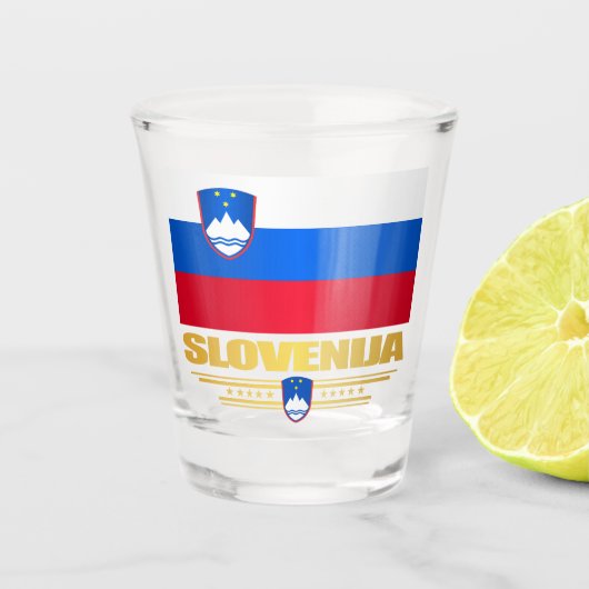 Verre A Shot Drapeau Slovenija (Slovénie) (Devant)