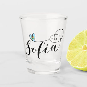 Verre A Shot Drapeau Sofia, Je Coeur Sofia, Bulgarie