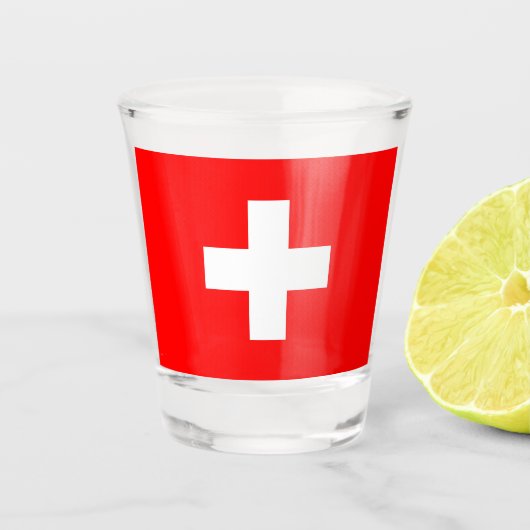 Verre A Shot Drapeau Suisse (Devant)