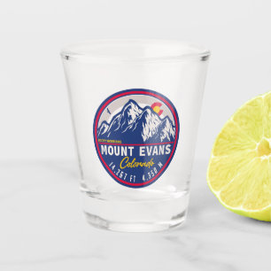 Verre A Shot Drapeau Sunset du mont Evans Colorado Souvenirs