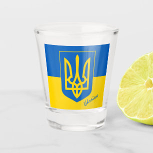 Verre A Shot Drapeau ukrainien & Ukraine pays patriote / sports