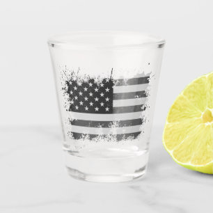 Verre A Shot Drapeau vintage des États-Unis déprimé 4 juillet p
