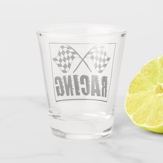 Verre A Shot Drapeaux de course (Dos)