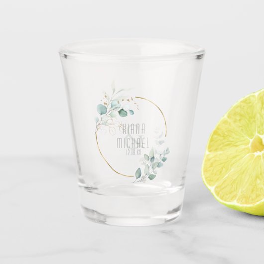 Verre A Shot Dreamy Foliage Mariage vert/bleu ID817 (Devant)