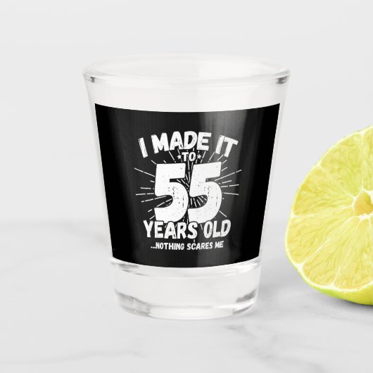 Verre A Shot Drôle 55e anniversaire Citation Sarcastique 55 ans (Devant)