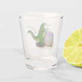 Verre A Shot Drôle alligator vert cuisine dessin animé (Dos)