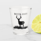 Verre A Shot Drôle BUCK OFF Deer Silhouette Chasse (Devant)