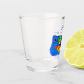 Verre A Shot Drôle caricature de surf de lézard au cou (Gauche)