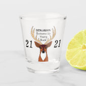Verre A Shot Drôle Cerf Personnalisé Buck 21 Anniversaire (Devant)