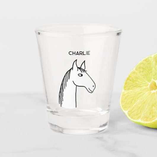 Verre A Shot Drôle Cheval Personnalisé (Devant)