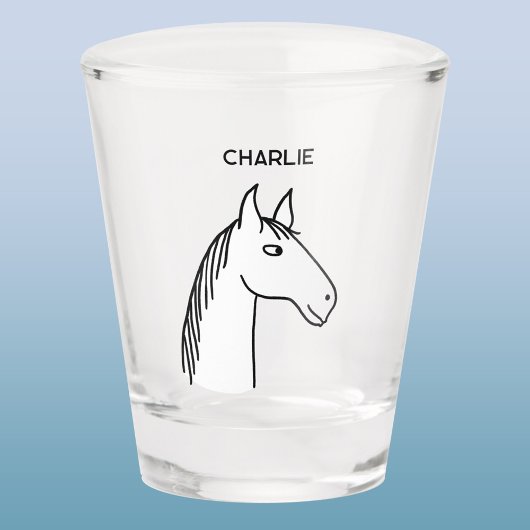 Verre A Shot Drôle Cheval Personnalisé