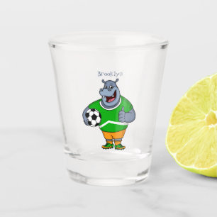 Verre A Shot Drôle de joueur de football hippo dessin humoristi