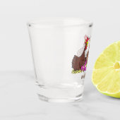 Verre A Shot Drôle dessin animé de poulets de tricot (Gauche)