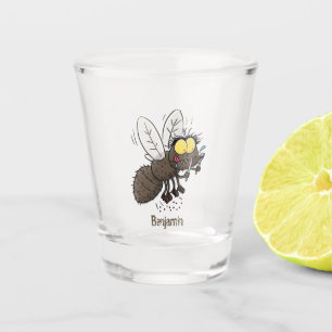 Verre A Shot Drôle dessin animé d'insecte de la mouche à cheval