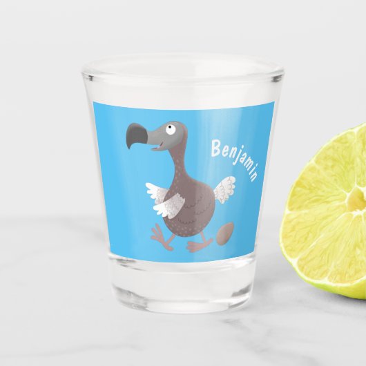 Verre A Shot Drôle dessin animé d'oiseau de dodo (Devant)