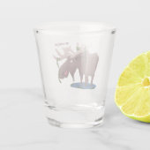 Verre A Shot Drôle dessin animé d'orignal heureux (Dos)
