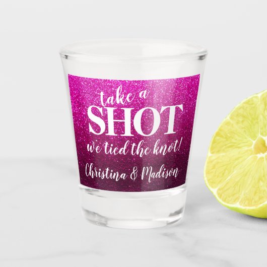 Verre A Shot Drôle Devis de boisson tendance Mariage Parties sc (Devant)