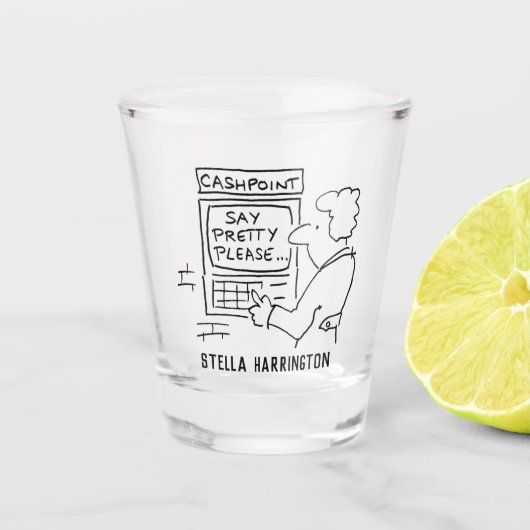 Verre A Shot Drôle distributeur automatique "Dites s'il vous pl (Devant)