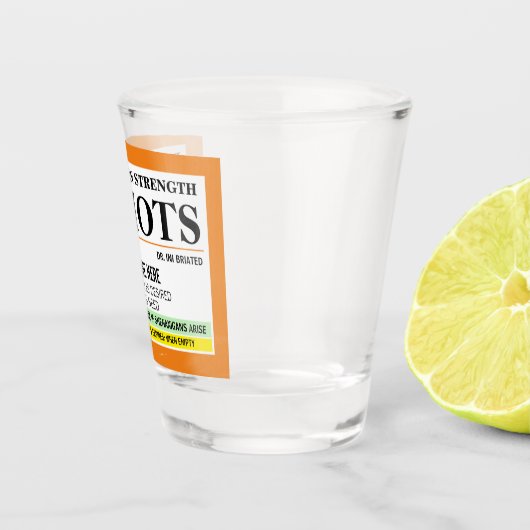 Verre A Shot Drôle Étiquette de la force de prescription (Droite)