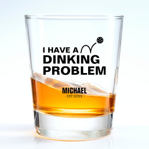 Verre A Shot Drôle J'ai un problème de Dinking Joke Pickleball