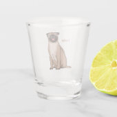 Verre A Shot Drôle joyeux dessin animé de chien de carlin (Dos)