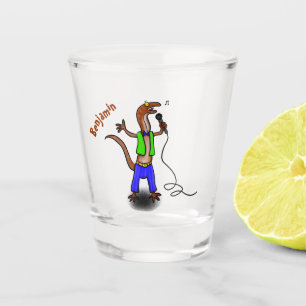 Verre A Shot Drôle lézard chantant avec bande dessinée de micro