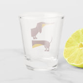 Verre A Shot Drôle mignon dachshund pour parent chien long (Dos)