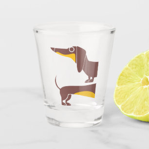 Verre A Shot Drôle mignon dachshund pour parent chien long