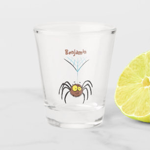 Verre A Shot Drôle mignon dessin animé d'araignée moelleuse