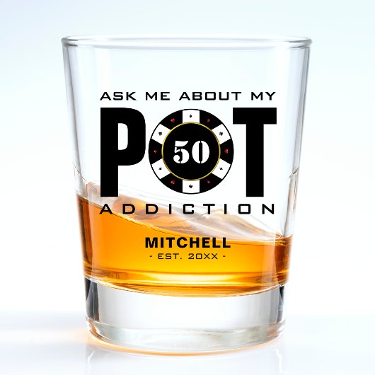 Verre A Shot Drôle Poker Humour Addiction Pot