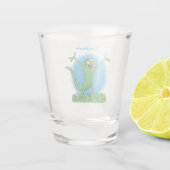 Verre A Shot Drôle vert souriant animé lézard d'iguane (Dos)