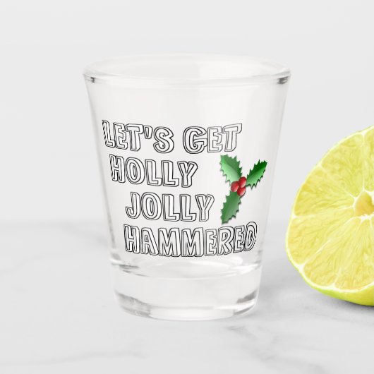 Verre A Shot Drôles baies rouges joyeuses feuilles vertes de va (Devant)