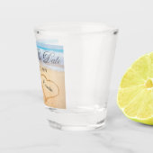 Verre A Shot Dusty Blue Coastal Beach Wedding Enregistrer La Da (Droite)