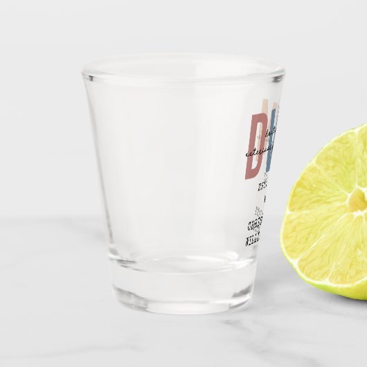 Verre A Shot DVM personnalisé Docteur en médecine vétérinaire C (Gauche)