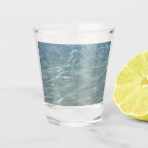 Verre A Shot Eau des Caraïbes Bleu Abstrait Nature