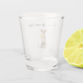 Verre A Shot Écharpe jaune doux Chien blanc (Dos)