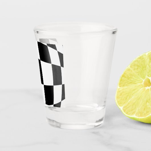 Verre A Shot Échecs noirs et blancs (Droite)