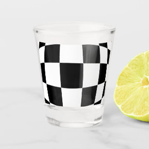 Verre A Shot Échecs noirs et blancs
